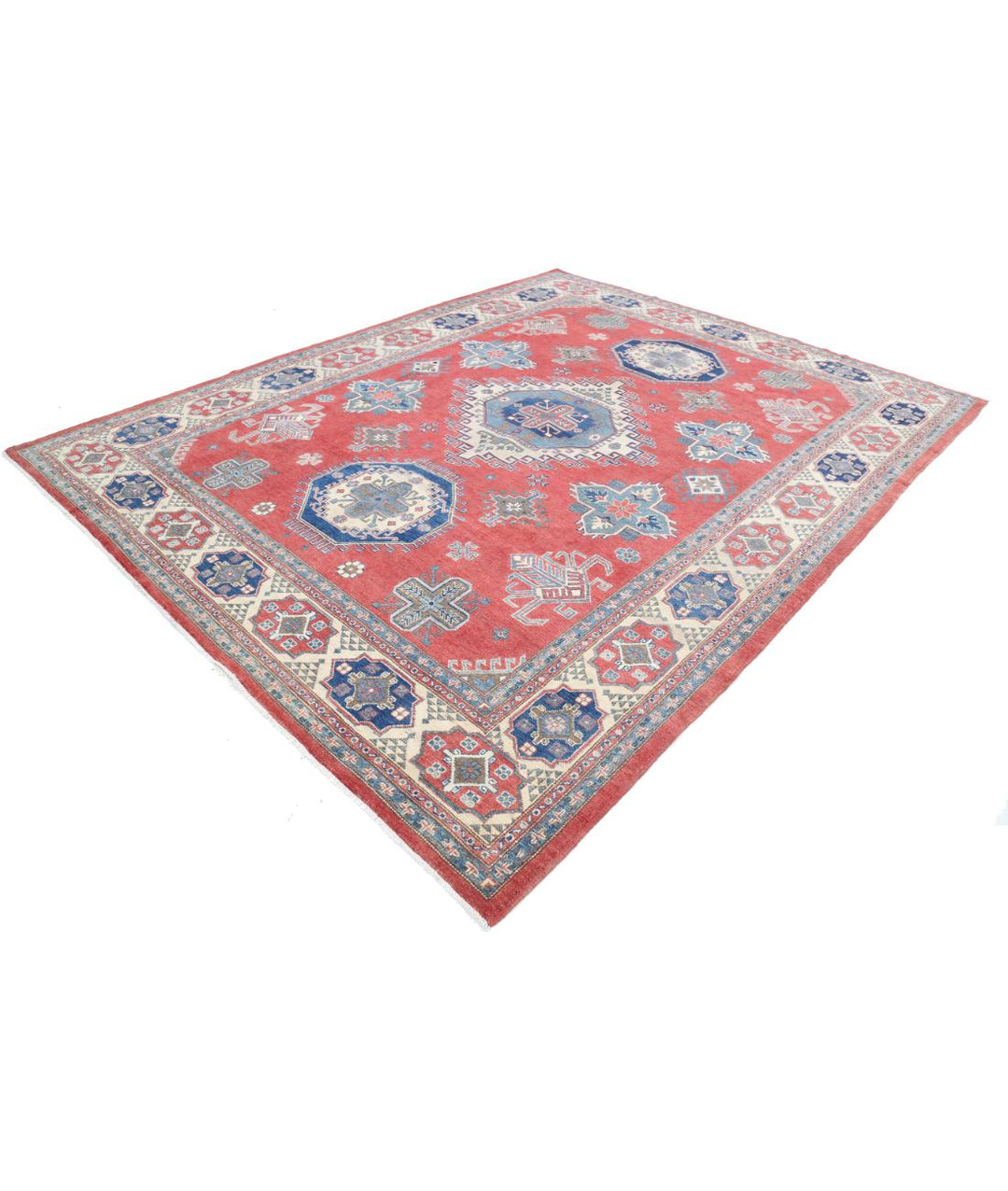 Hand Knotted Tribal Kazak Wool Rug 8' 11" x 11' 2" - No. AT61952