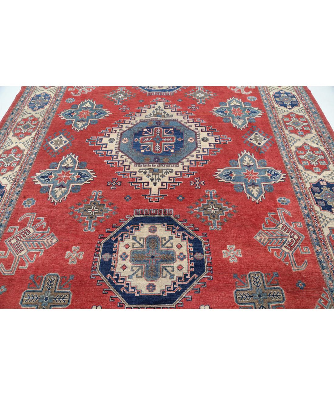 Hand Knotted Tribal Kazak Wool Rug 8' 11" x 11' 2" - No. AT61952