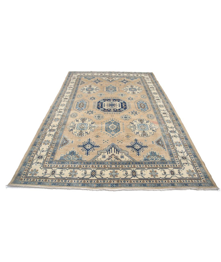 Hand Knotted Tribal Kazak Wool Rug 6' 6" x 9' 9" - No. AT54620