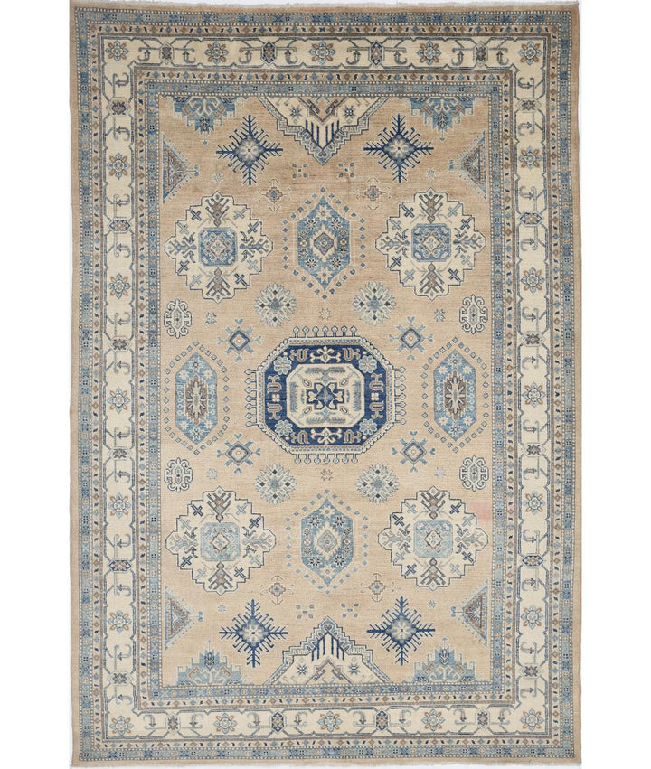 Hand Knotted Tribal Kazak Wool Rug 6' 6" x 9' 9" - No. AT54620