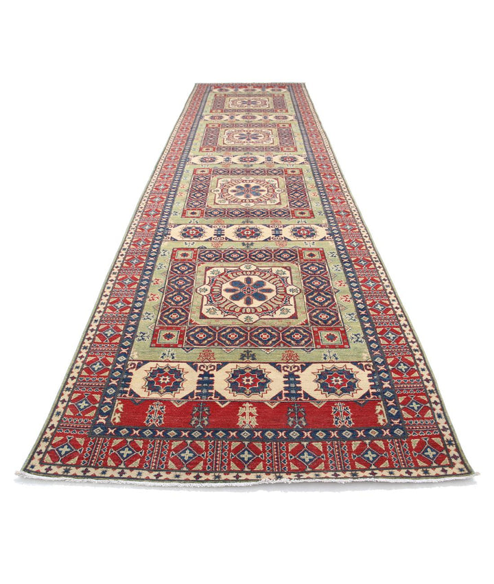 Hand Knotted Tribal Kazak Wool Rug 4' 10" x 19' 4" - No. AT92681