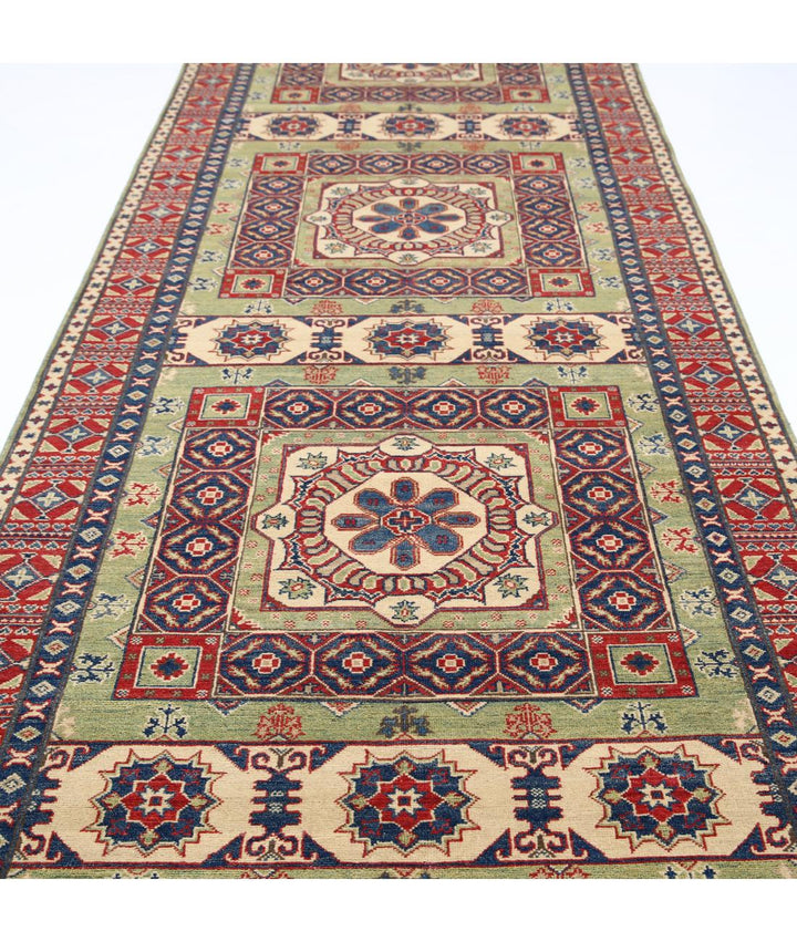 Hand Knotted Tribal Kazak Wool Rug 4' 10" x 19' 4" - No. AT92681
