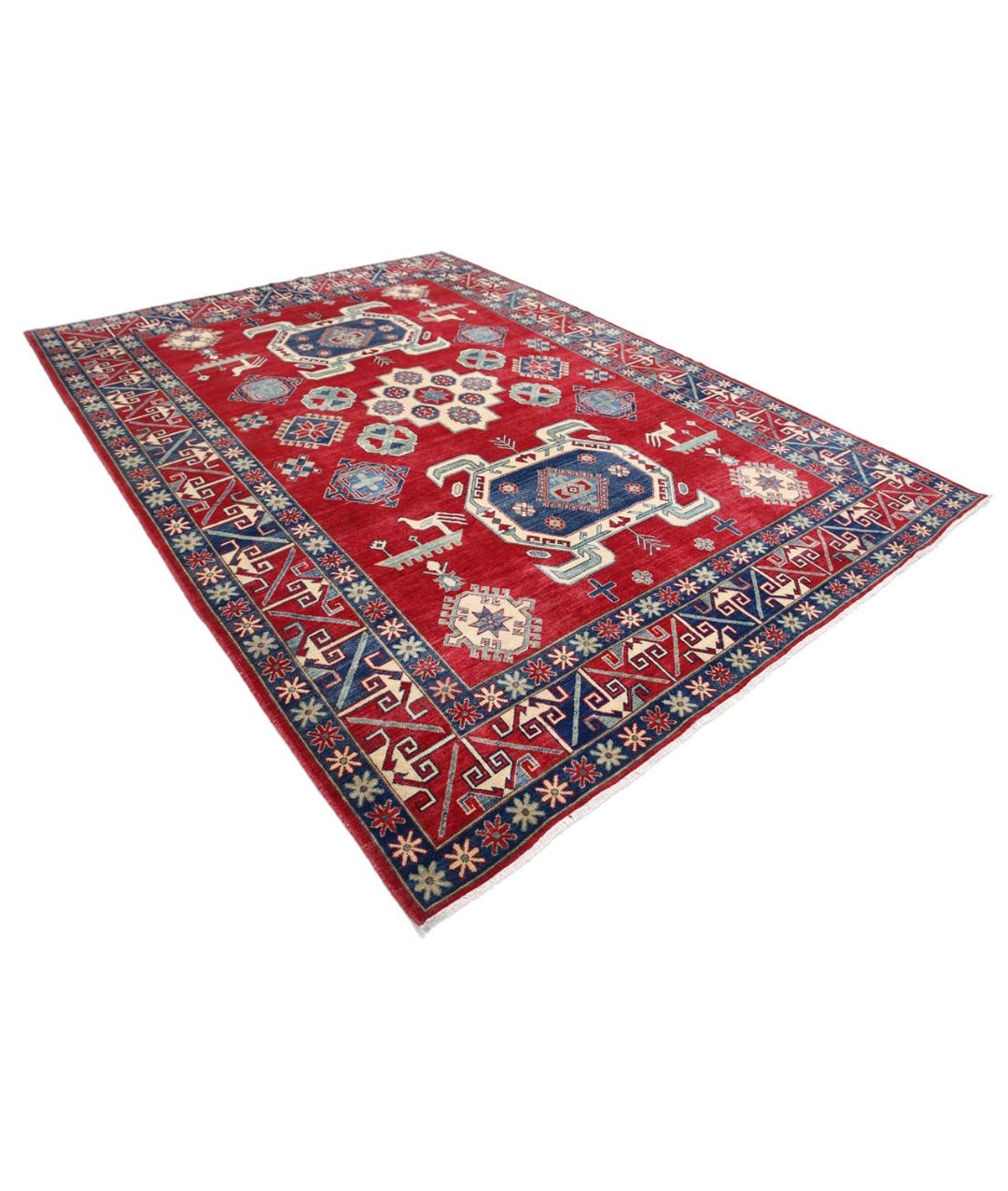 Hand Knotted Tribal Kazak Wool Rug 8' 4" x 11' 6" - No. AT87025