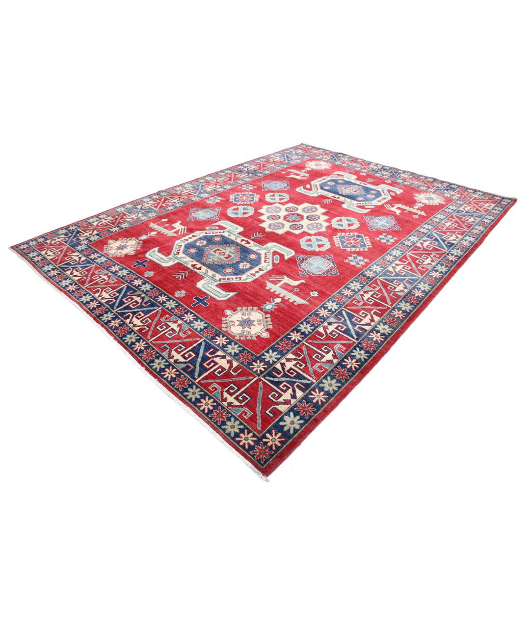 Hand Knotted Tribal Kazak Wool Rug 8' 4" x 11' 6" - No. AT87025