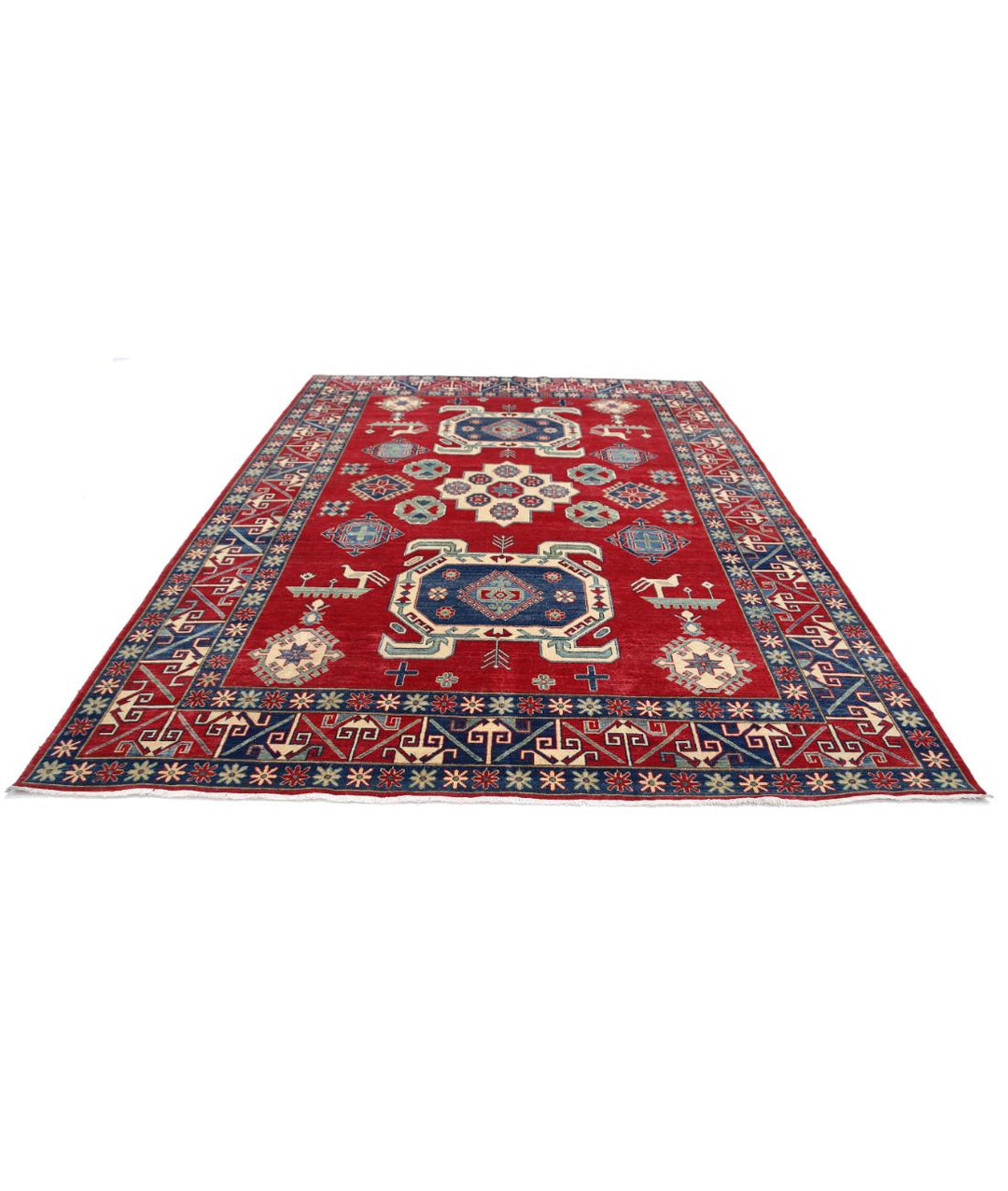 Hand Knotted Tribal Kazak Wool Rug 8' 4" x 11' 6" - No. AT87025