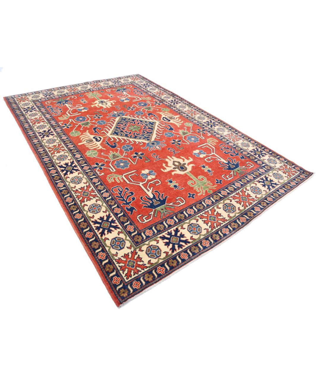 Hand Knotted Tribal Kazak Wool Rug 6' 9" x 9' 9" - No. AT86821