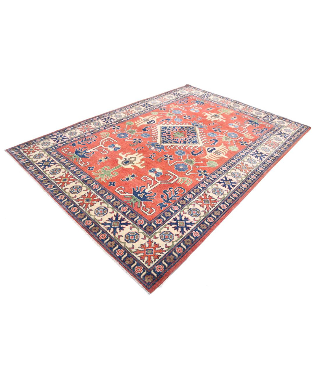 Hand Knotted Tribal Kazak Wool Rug 6' 9" x 9' 9" - No. AT86821