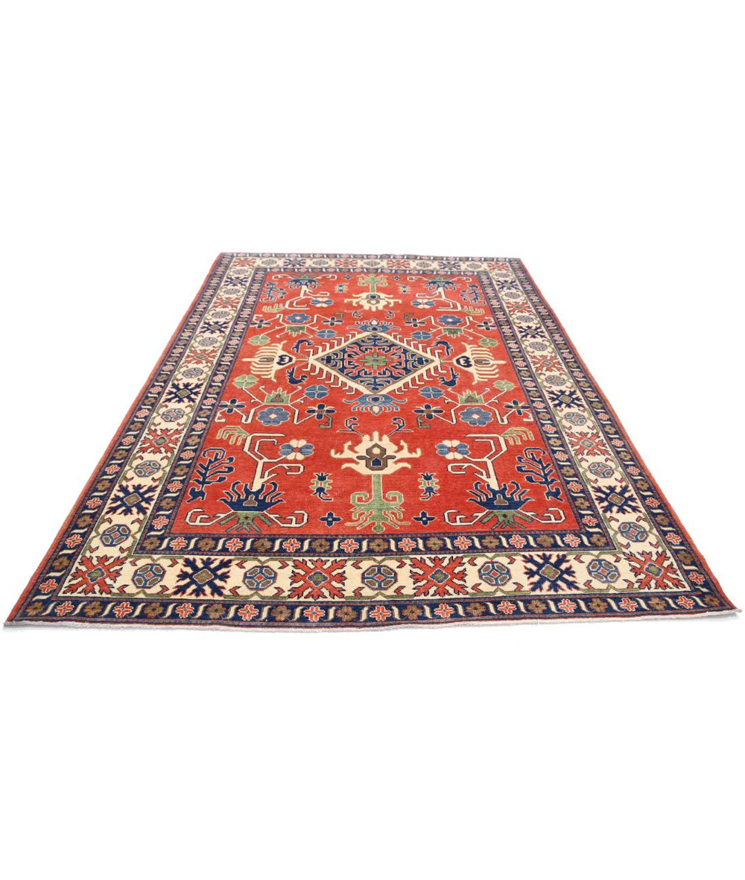 Hand Knotted Tribal Kazak Wool Rug 6' 9" x 9' 9" - No. AT86821