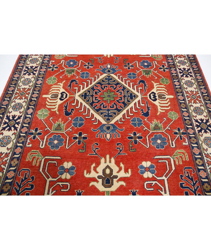 Hand Knotted Tribal Kazak Wool Rug 6' 9" x 9' 9" - No. AT86821