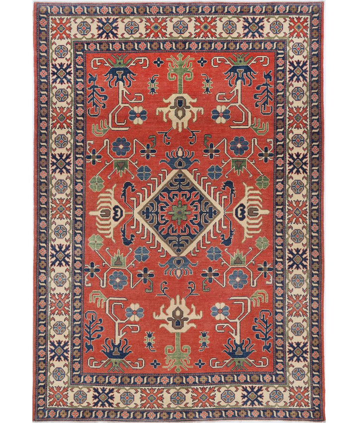 Hand Knotted Tribal Kazak Wool Rug 6' 9" x 9' 9" - No. AT86821