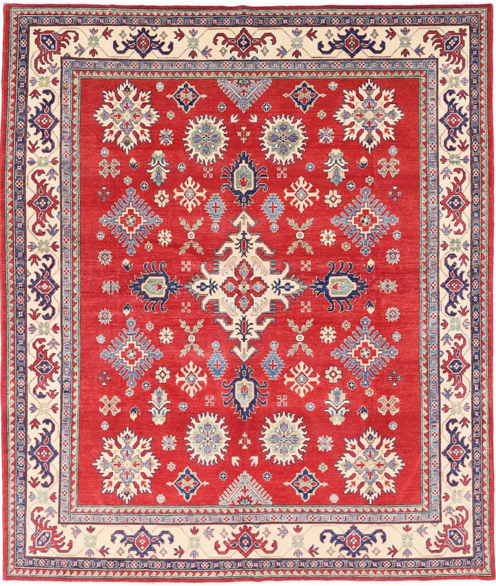 Hand Knotted Tribal Kazak Wool Rug 8' 0" x 9' 9" - No. AT42461