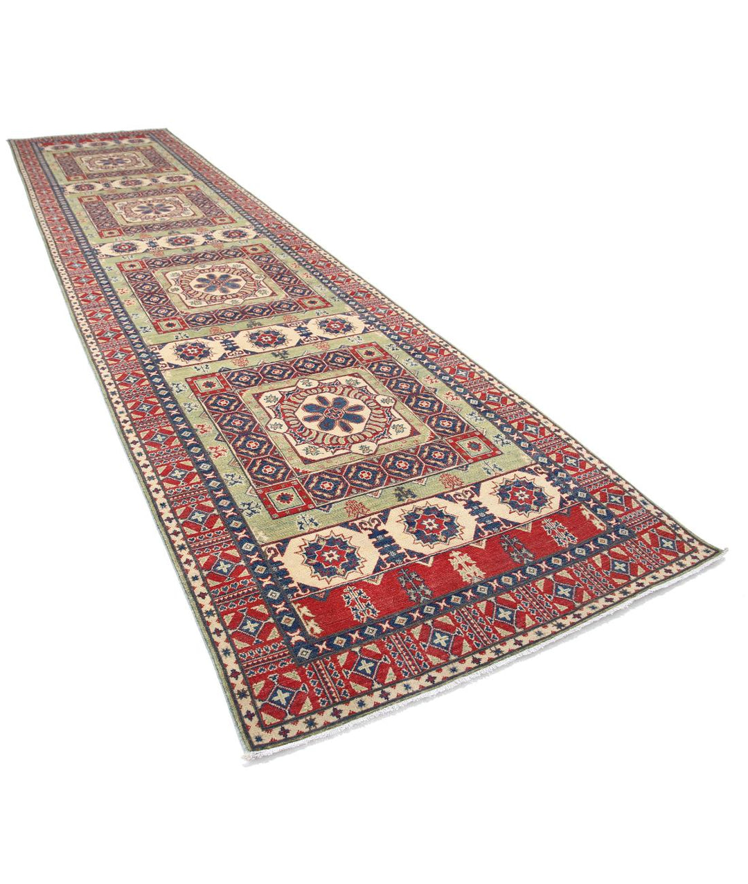 Hand Knotted Tribal Kazak Wool Rug 4' 11" x 19' 5" - No. AT85014