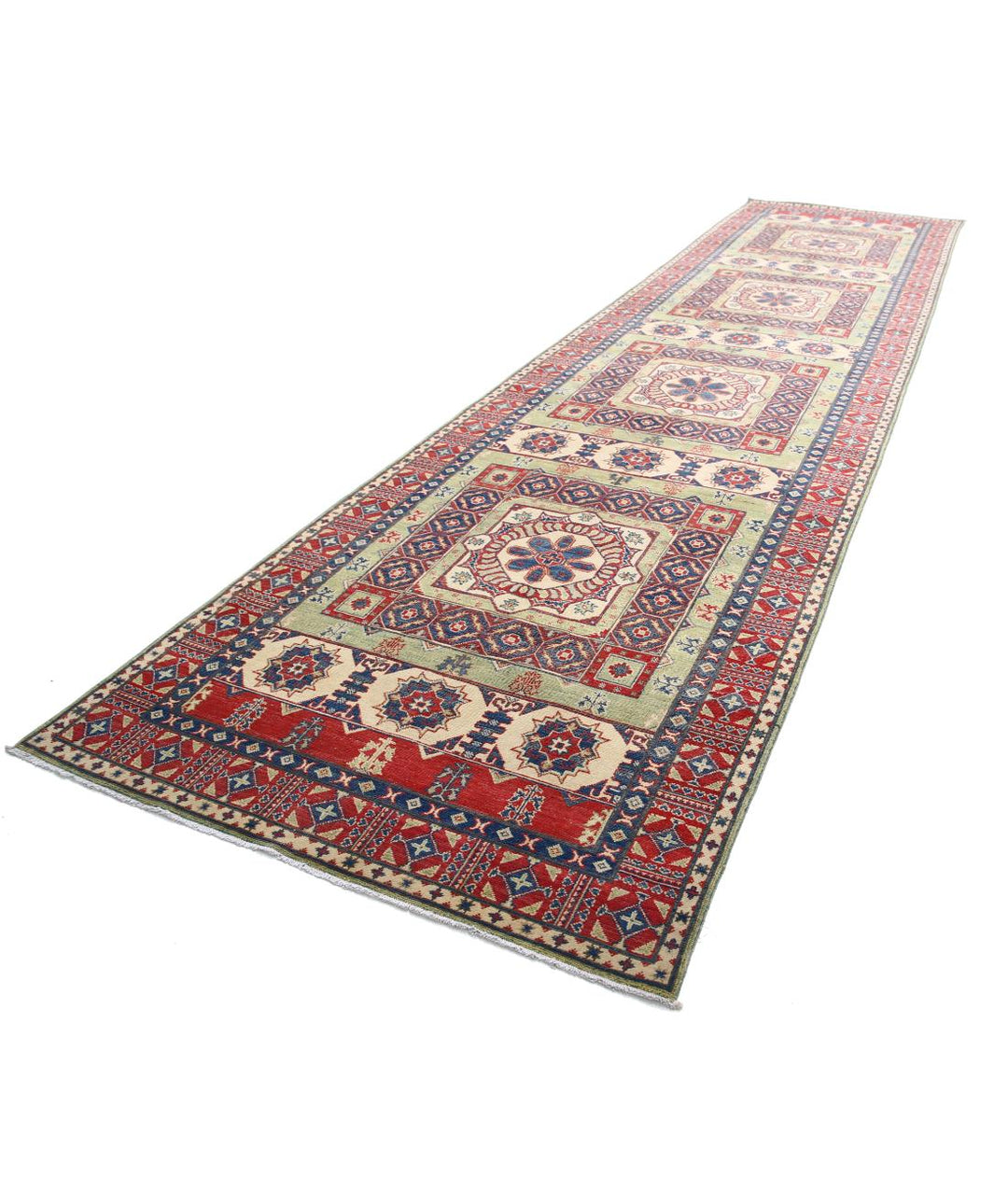 Hand Knotted Tribal Kazak Wool Rug 4' 11" x 19' 5" - No. AT85014