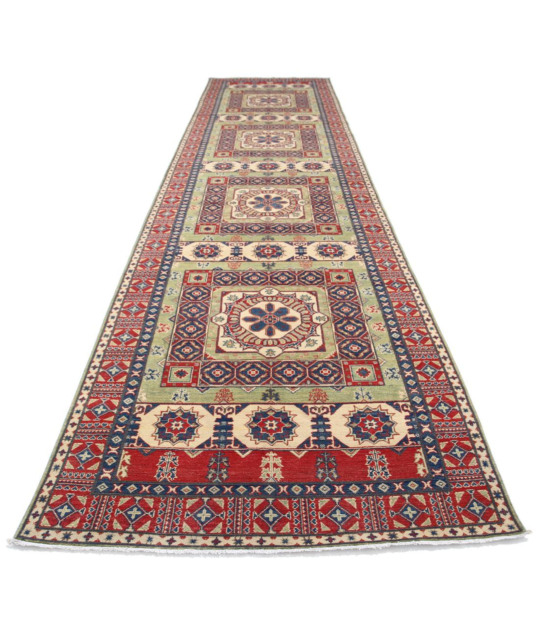 Hand Knotted Tribal Kazak Wool Rug 4' 11" x 19' 5" - No. AT85014