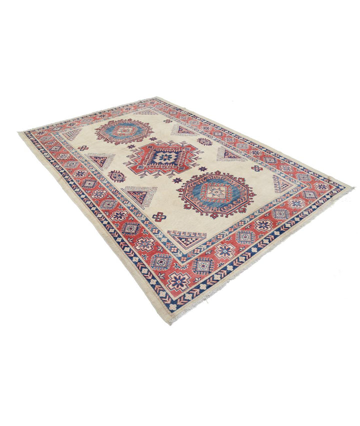 Hand Knotted Tribal Kazak Wool Rug 6' 3" x 9' 2" - No. AT84926