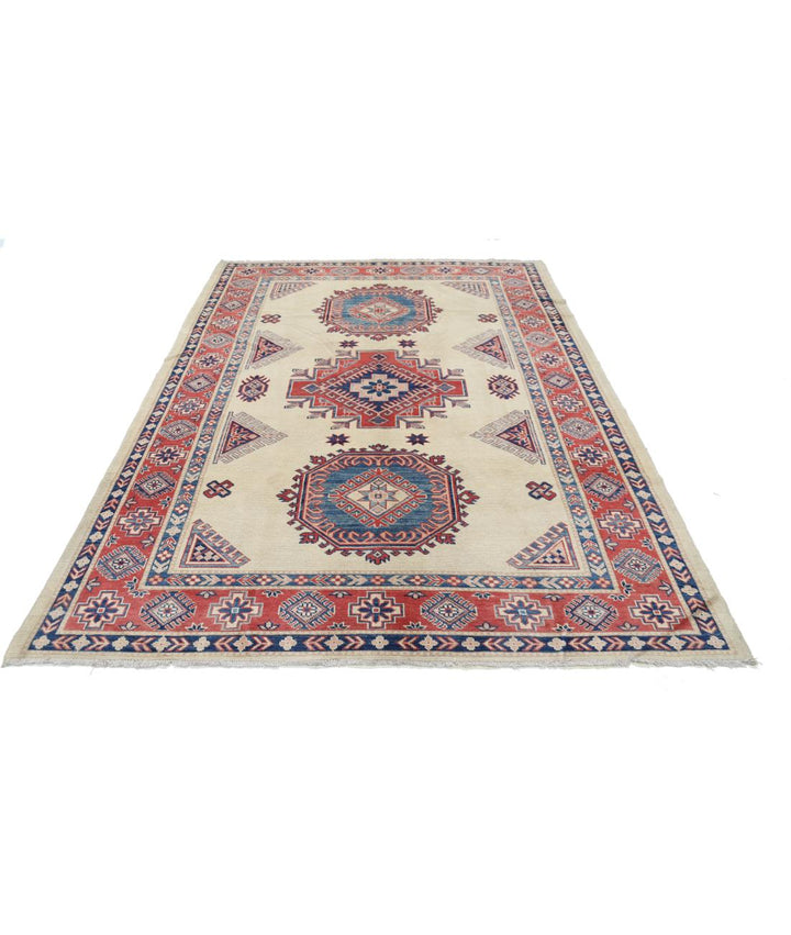 Hand Knotted Tribal Kazak Wool Rug 6' 3" x 9' 2" - No. AT84926