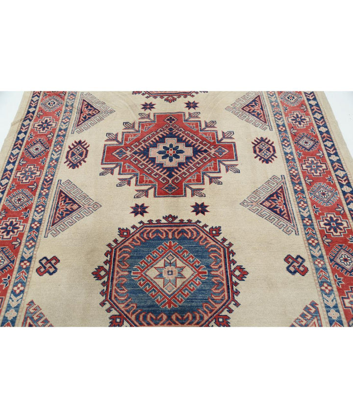 Hand Knotted Tribal Kazak Wool Rug 6' 3" x 9' 2" - No. AT84926