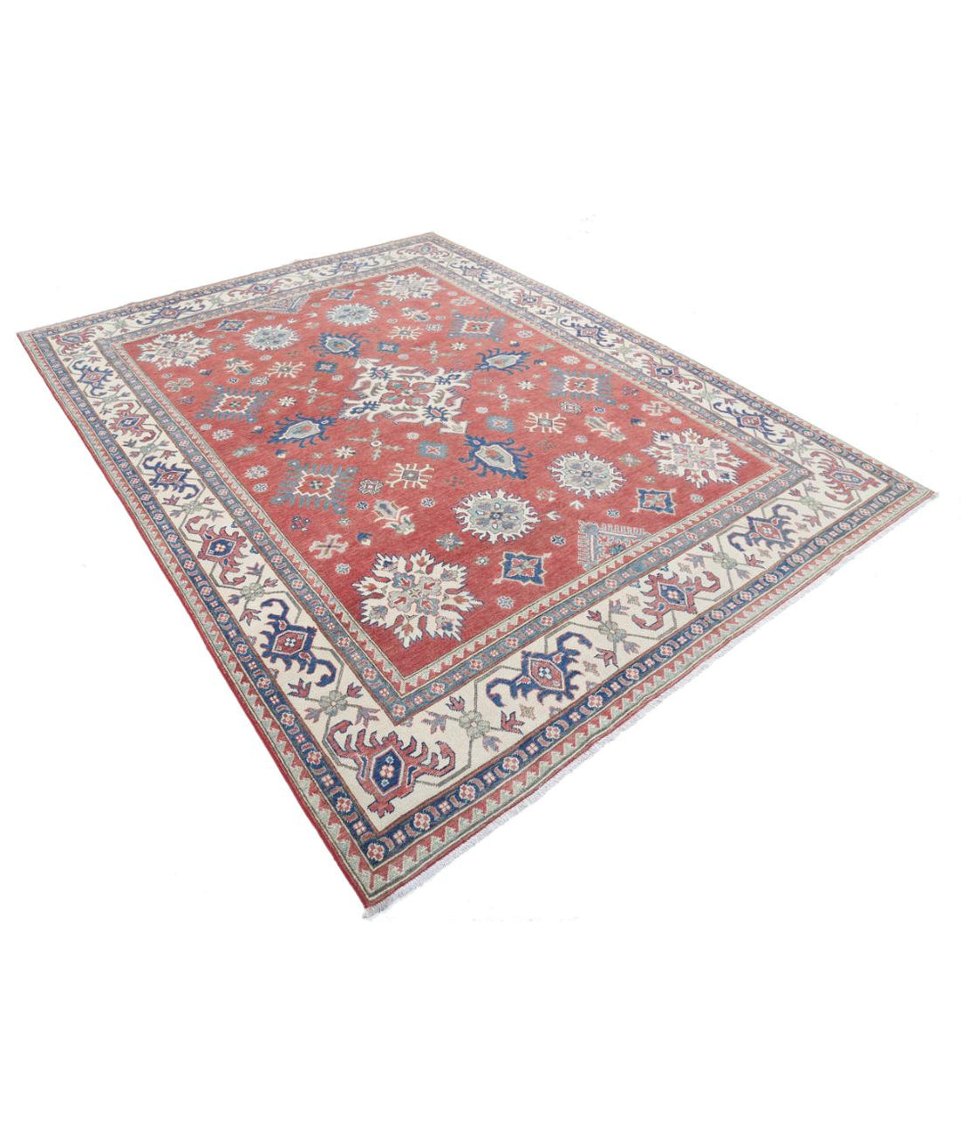 Hand Knotted Tribal Kazak Wool Rug 7' 4" x 9' 3" - No. AT64304