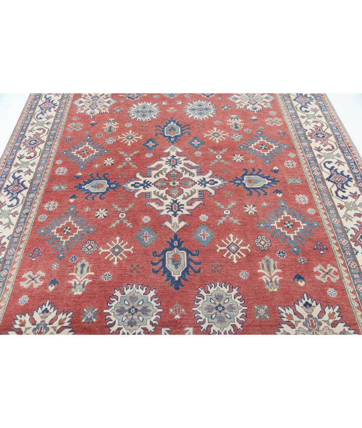 Hand Knotted Tribal Kazak Wool Rug 7' 4" x 9' 3" - No. AT64304