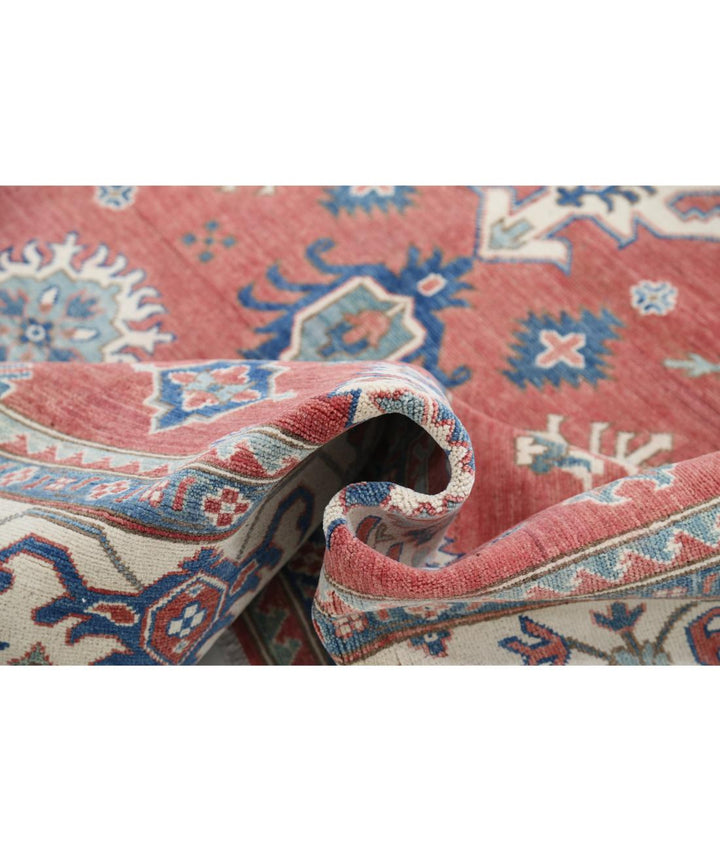 Hand Knotted Tribal Kazak Wool Rug 7' 4" x 9' 3" - No. AT64304