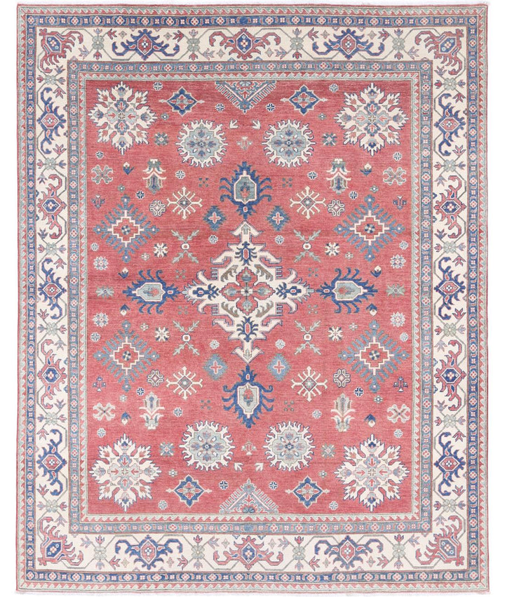 Hand Knotted Tribal Kazak Wool Rug 7' 4" x 9' 3" - No. AT64304