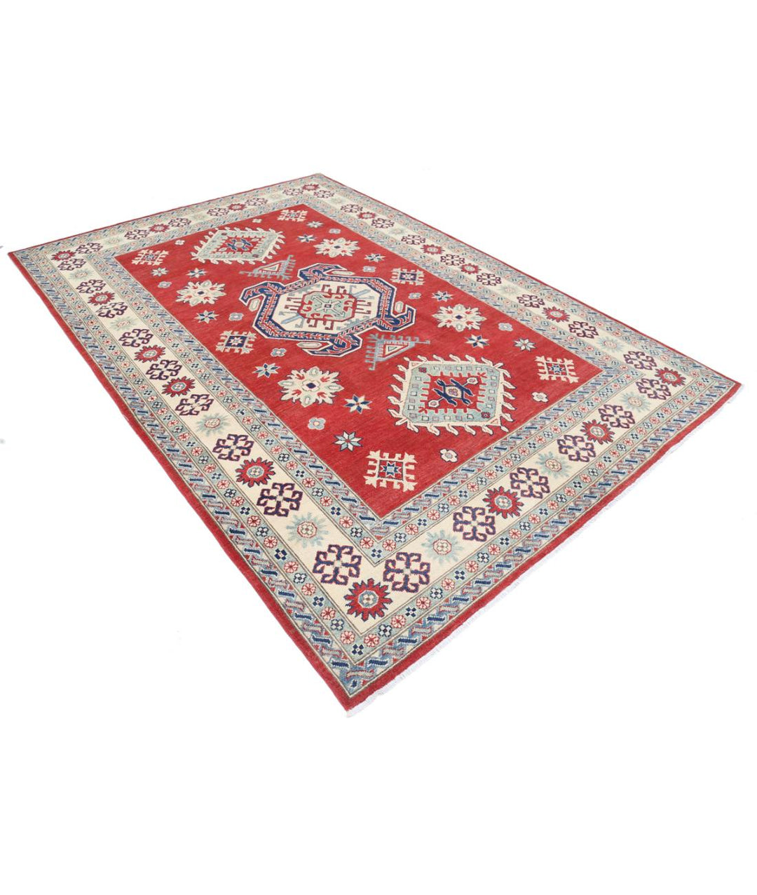 Hand Knotted Tribal Kazak Wool Rug 6' 9" x 9' 9" - No. AT94390
