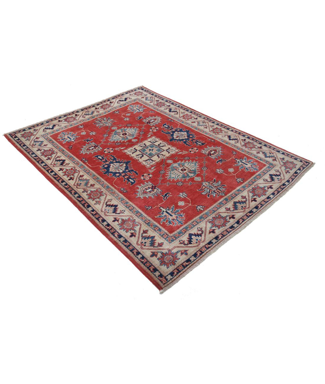 Hand Knotted Tribal Kazak Wool Rug 4' 11" x 6' 4" - No. AT95343