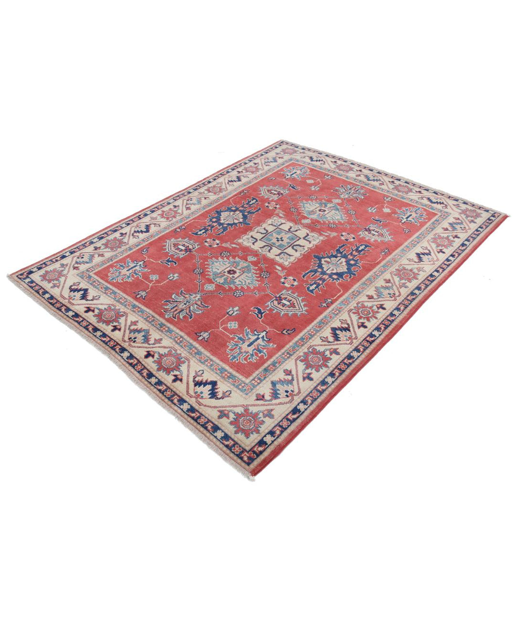 Hand Knotted Tribal Kazak Wool Rug 4' 11" x 6' 4" - No. AT95343