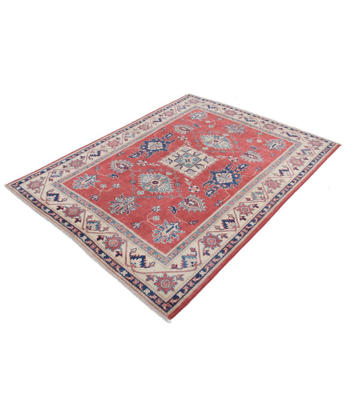 Hand Knotted Tribal Kazak Wool Rug 4' 11" x 6' 4" - No. AT95343