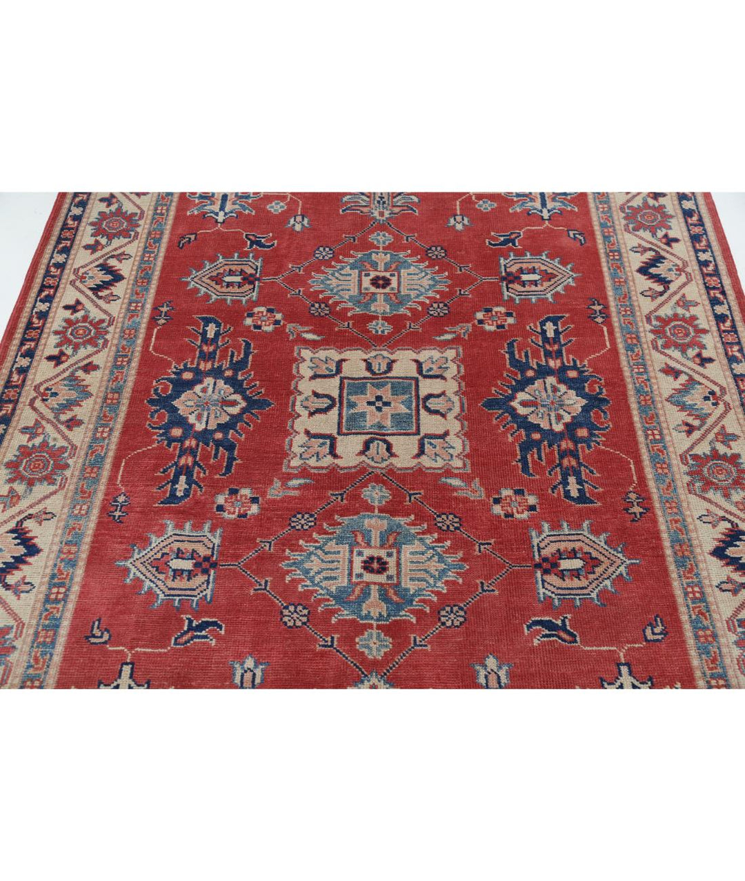 Hand Knotted Tribal Kazak Wool Rug 4' 11" x 6' 4" - No. AT95343
