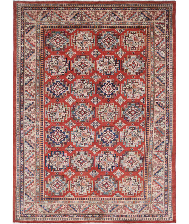 Hand Knotted Tribal Kazak Wool Rug 8' 2" x 11' 3" - No. AT73039