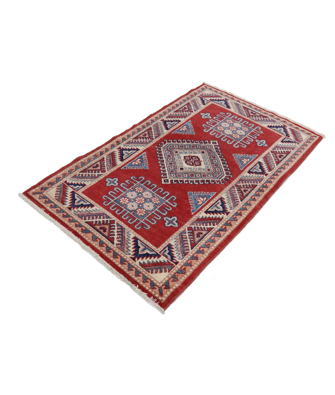 Hand Knotted Tribal Kazak Wool Rug 3' 0" x 4' 9" - No. AT39418