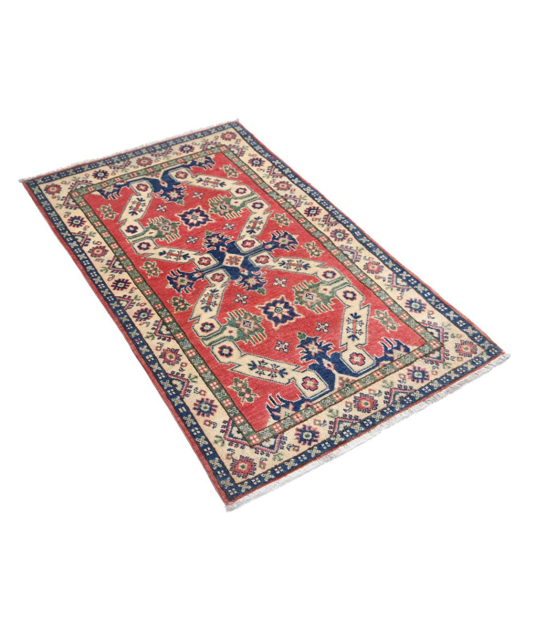 Hand Knotted Tribal Kazak Wool Rug 2' 10" x 4' 8" - No. AT51687