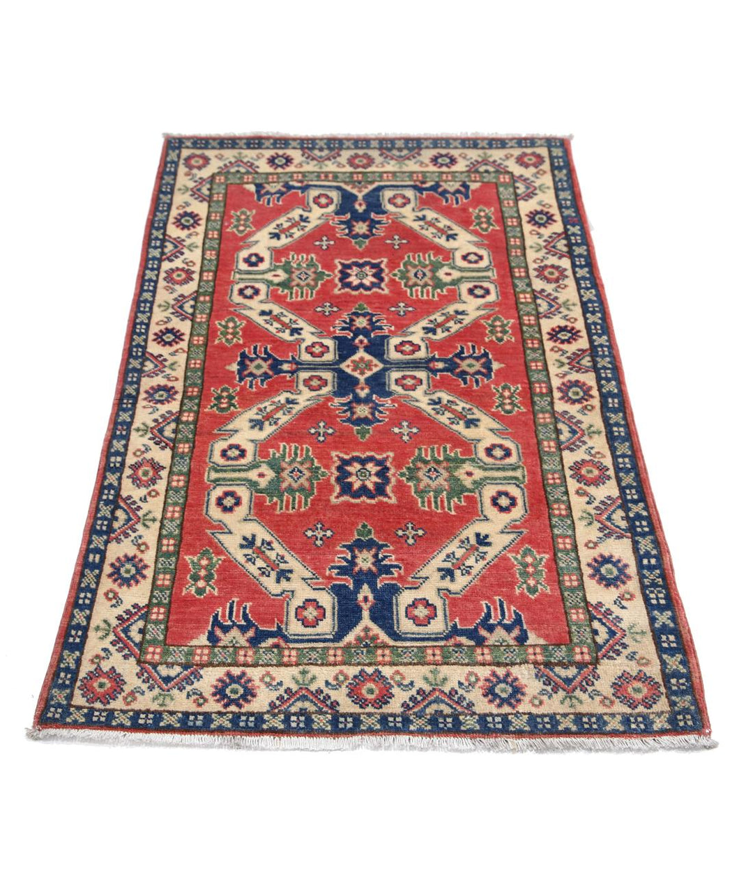 Hand Knotted Tribal Kazak Wool Rug 2' 10" x 4' 8" - No. AT51687