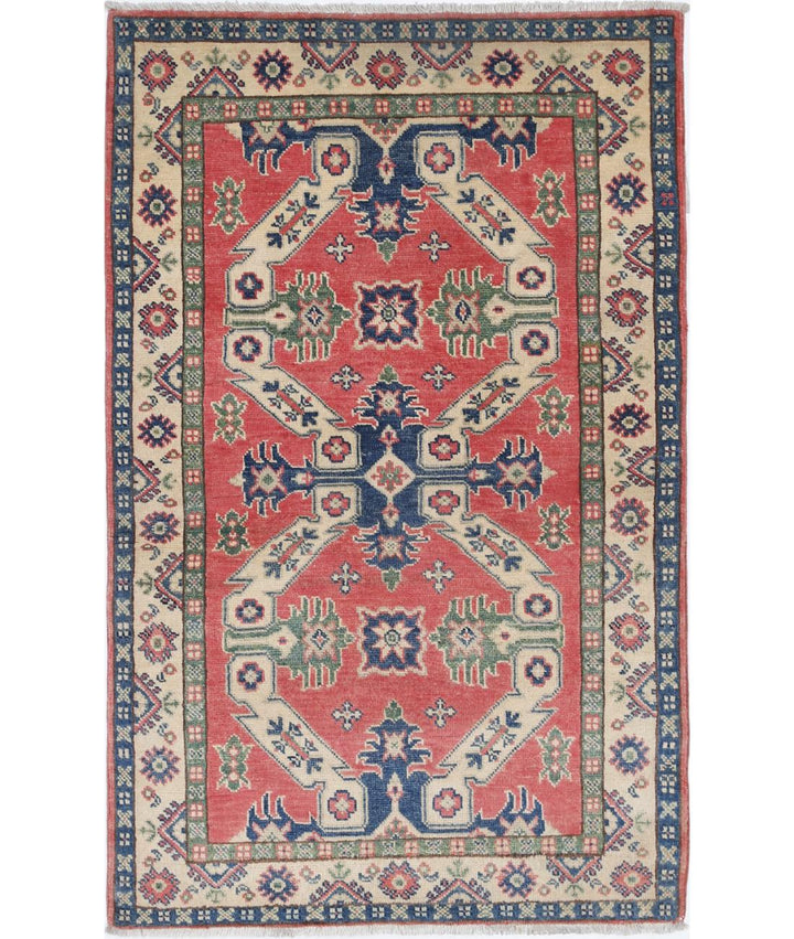Hand Knotted Tribal Kazak Wool Rug 2' 10" x 4' 8" - No. AT51687
