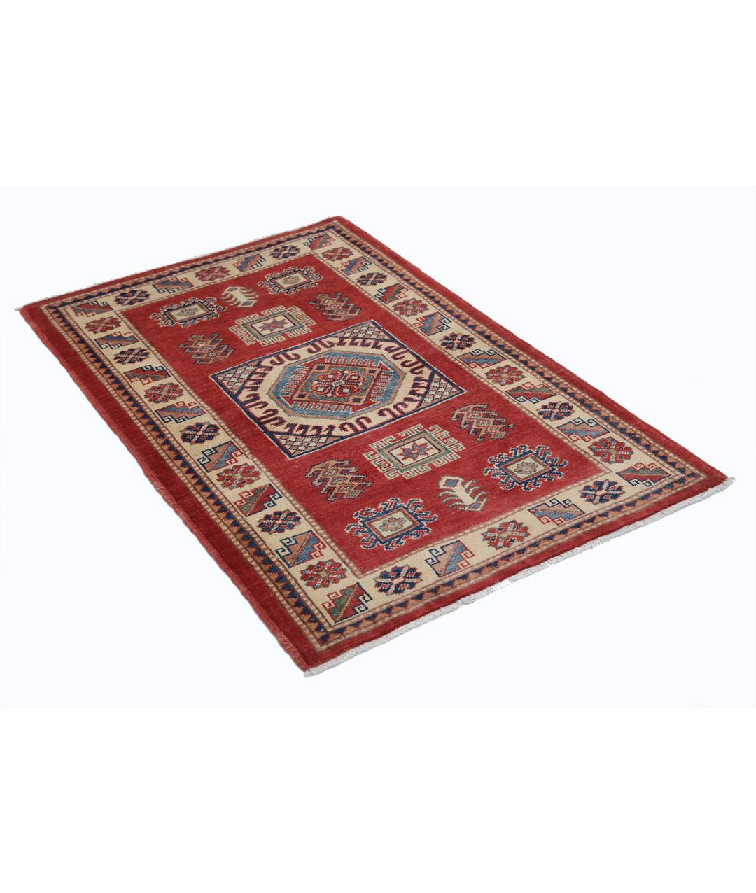 Hand Knotted Tribal Kazak Wool Rug 3' 0" x 4' 8" - No. AT79048