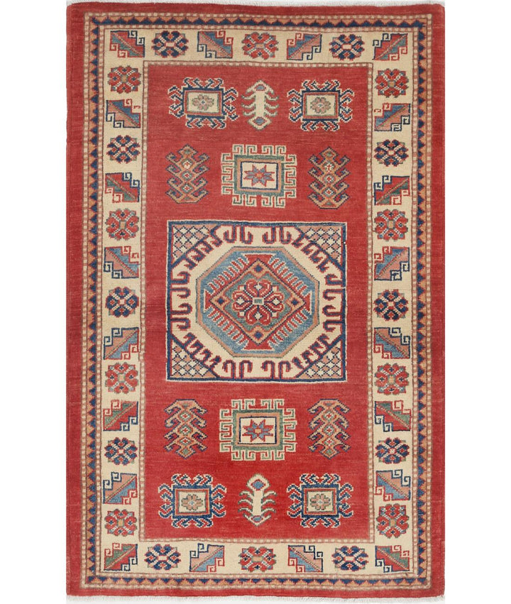 Hand Knotted Tribal Kazak Wool Rug 3' 0" x 4' 8" - No. AT79048