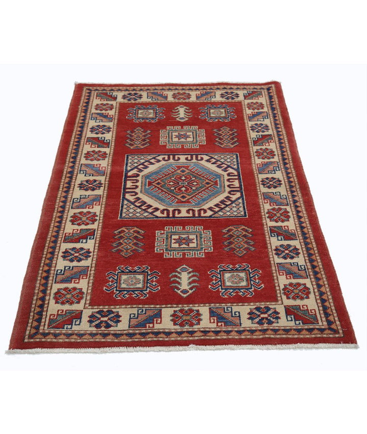 Hand Knotted Tribal Kazak Wool Rug 3' 0" x 4' 10" - No. AT60403