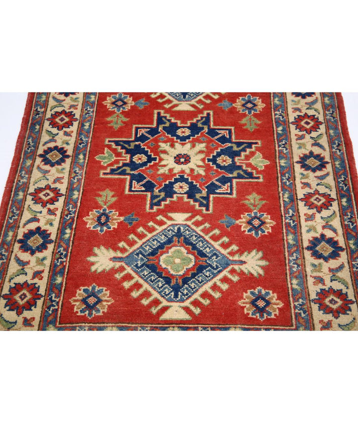 Hand Knotted Tribal Kazak Wool Rug 3' 2" x 4' 10" - No. AT59844