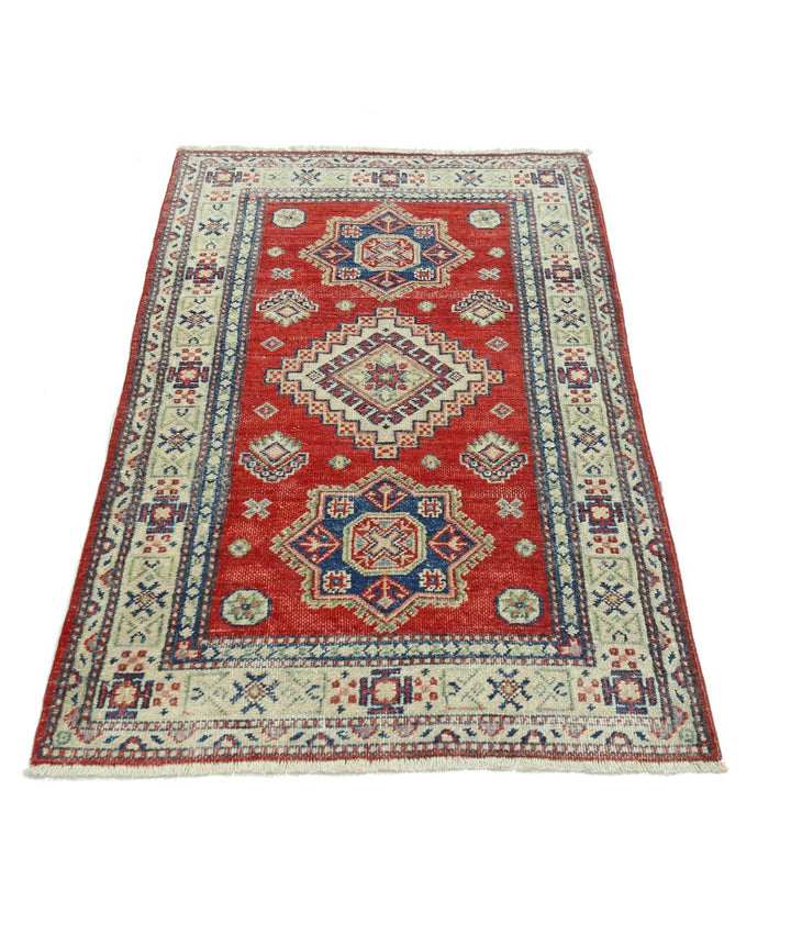 Hand Knotted Tribal Kazak Wool Rug 2' 9" x 4' 7" - No. AT12768