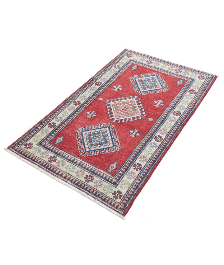 Hand Knotted Tribal Kazak Wool Rug 2' 10" x 4' 11" - No. AT83769
