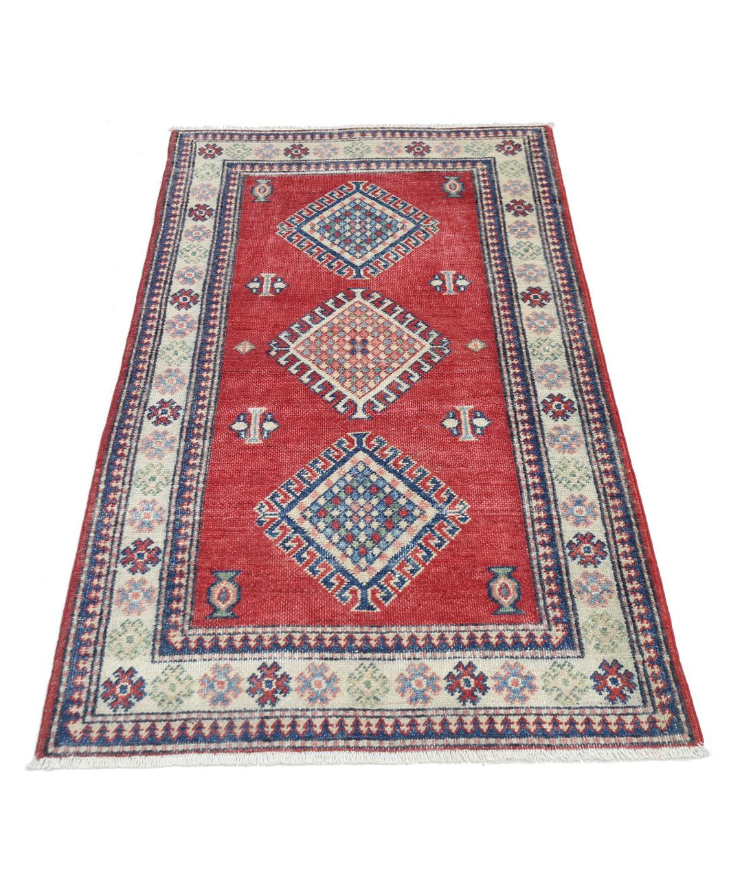 Hand Knotted Tribal Kazak Wool Rug 2' 10" x 4' 11" - No. AT83769