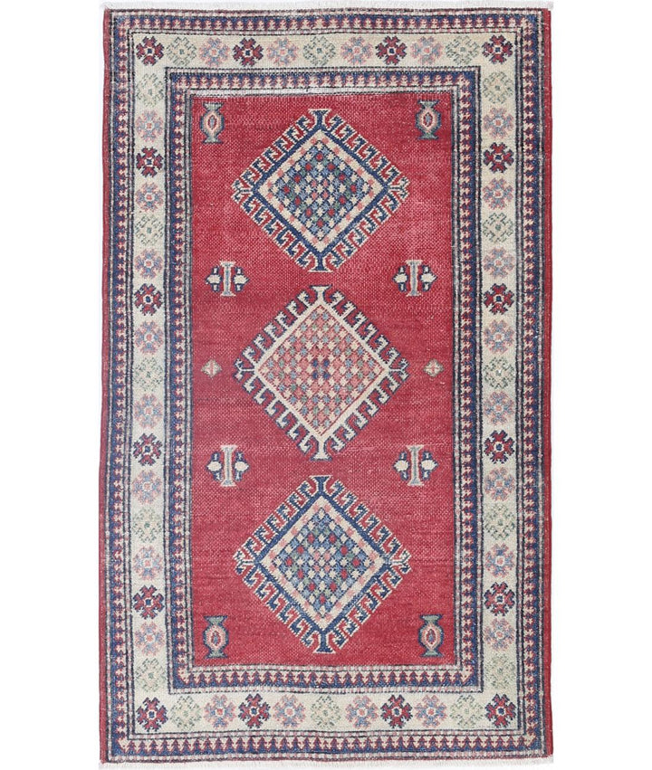 Hand Knotted Tribal Kazak Wool Rug 2' 10" x 4' 11" - No. AT83769