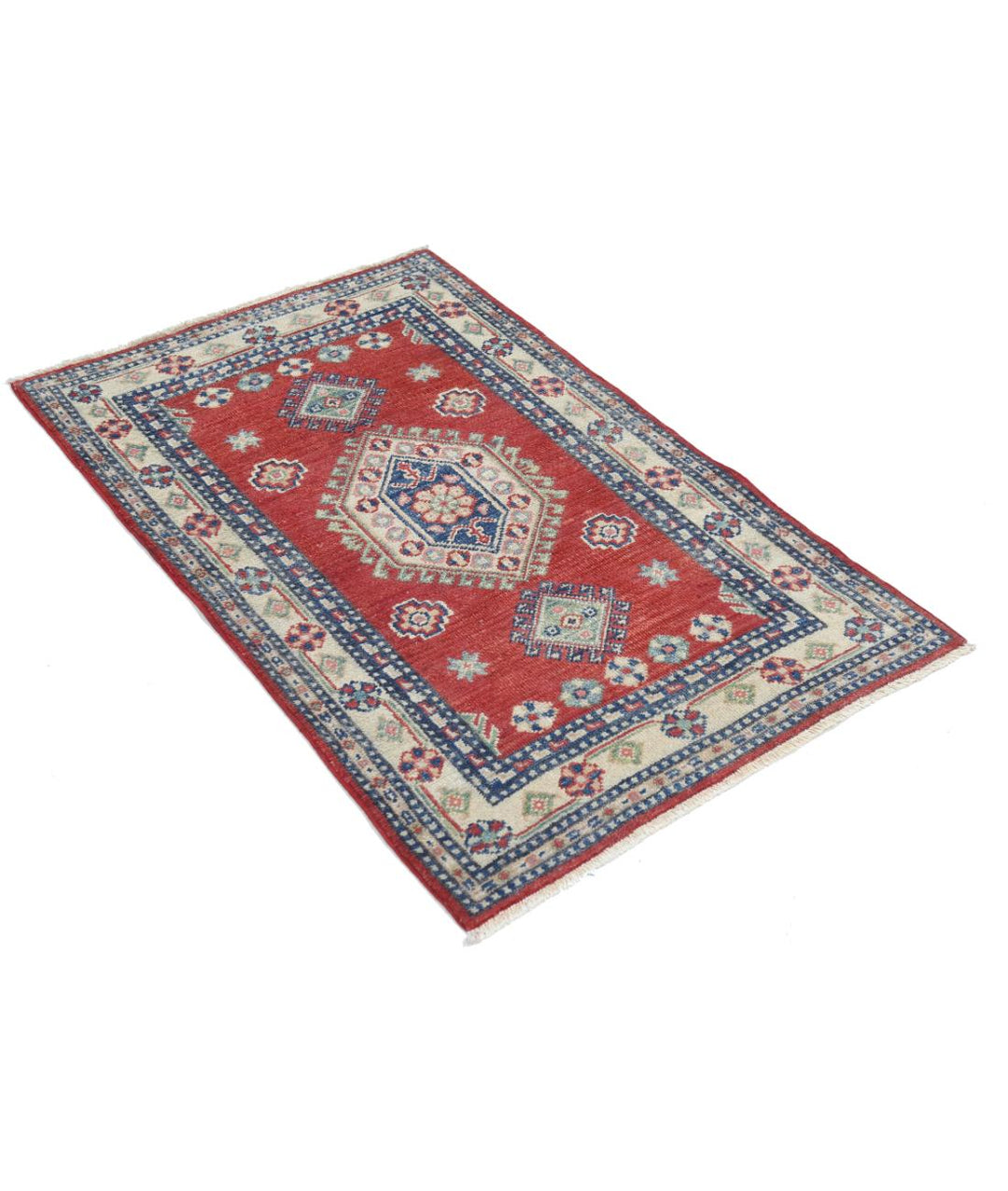 Hand Knotted Tribal Kazak Wool Rug 2' 6" x 3' 11" - No. AT60357