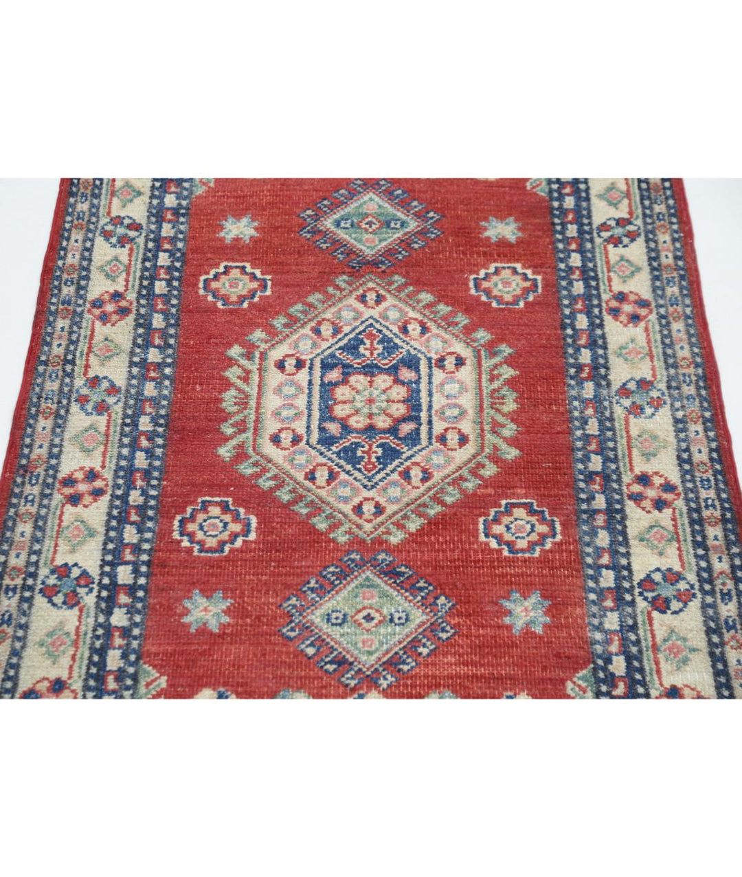 Hand Knotted Tribal Kazak Wool Rug 2' 6" x 3' 11" - No. AT60357