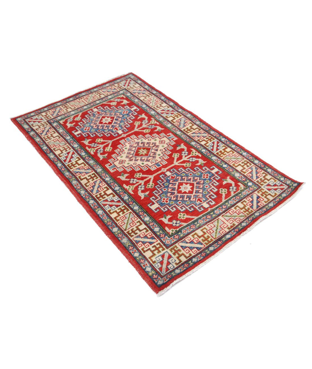 Hand Knotted Tribal Kazak Wool Rug 3' 1" x 4' 10" - No. AT13111