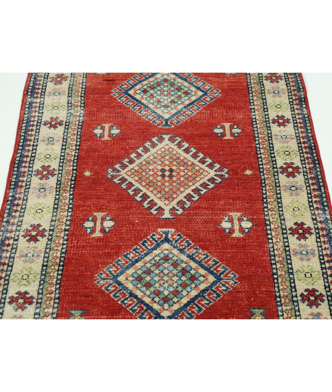 Hand Knotted Tribal Kazak Wool Rug 2' 10" x 4' 8" - No. AT38420