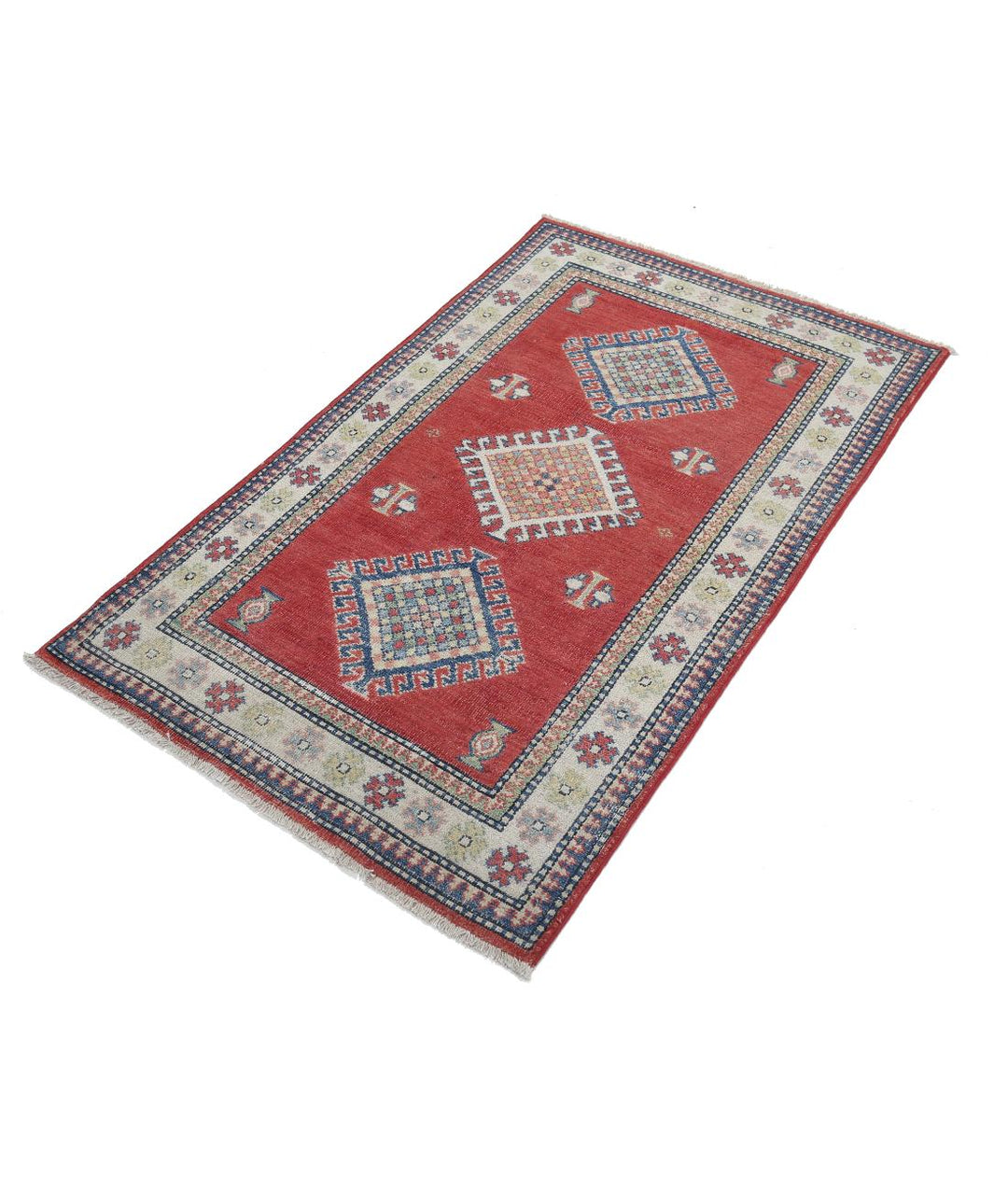 Hand Knotted Tribal Kazak Wool Rug 2' 10" x 4' 7" - No. AT30604