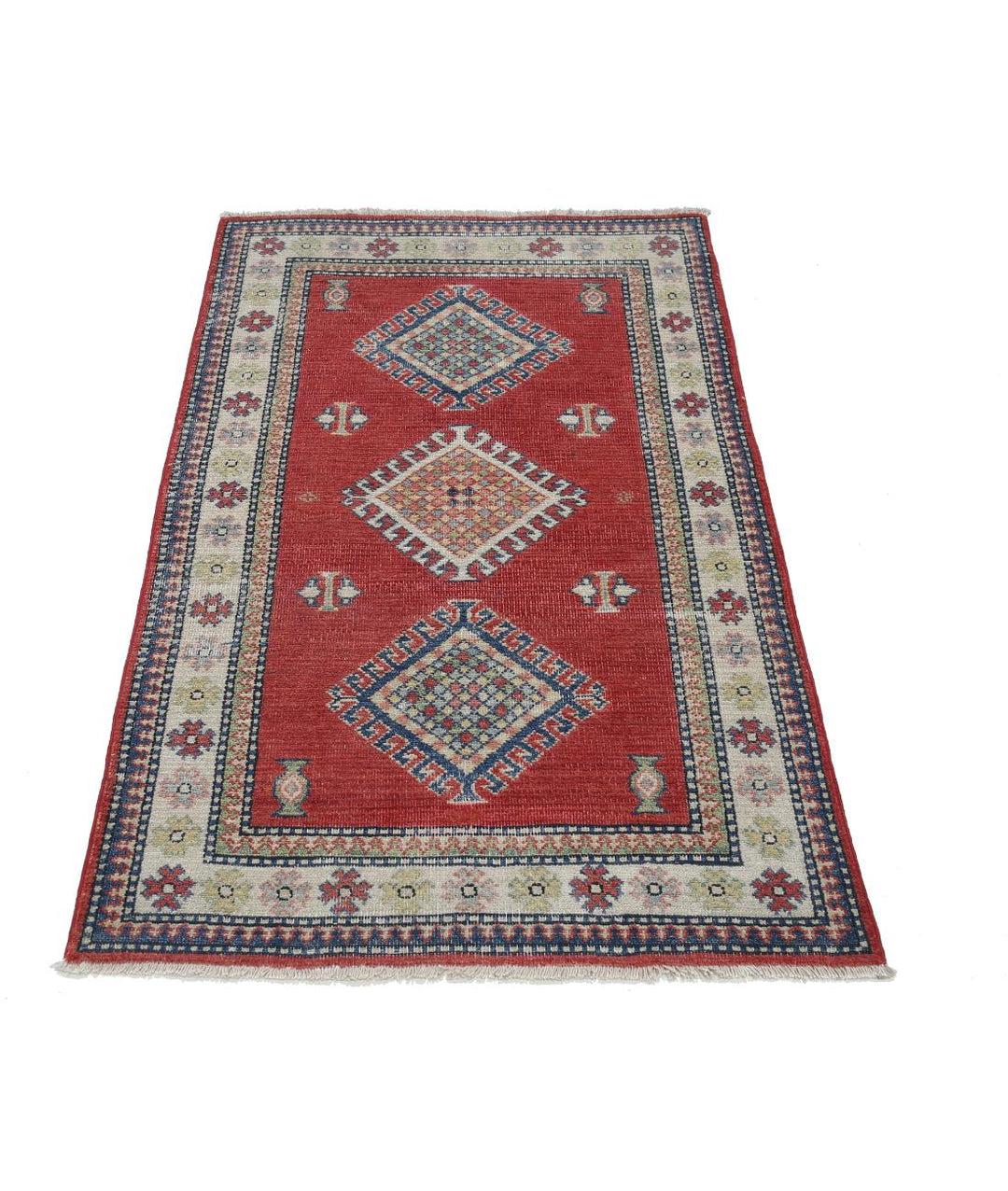 Hand Knotted Tribal Kazak Wool Rug 2' 10" x 4' 7" - No. AT30604