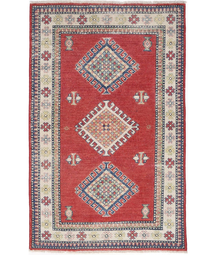 Hand Knotted Tribal Kazak Wool Rug 2' 10" x 4' 7" - No. AT30604